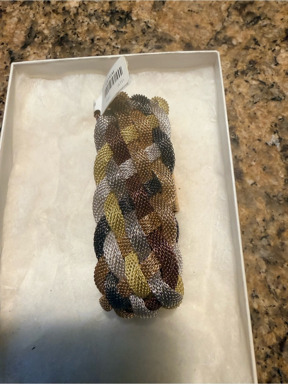 Braided Multicolor Metal Mesh Bracelet - Gold, Silver, Bronze